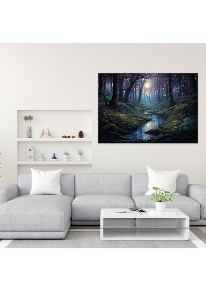 Alacakaranlık Fısıltıları Duvar Tablosu - Hipnoz, Kanvas Tablo, Ruhani Ambiyans, Kanvas Tablo, 50X30