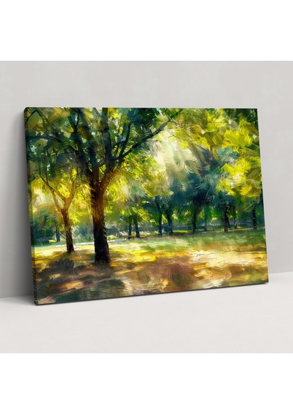 Ağaçların Arasından Güneş Işığı Empresyonizm Duvar Sanatı - Empresyonizm, Kanvas Tablo, Empresyonizm, Kanvas Tablo, 50X30