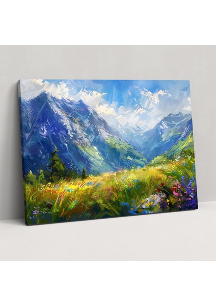 Mountain Vista Empresyonizm Duvar Tablosu - Empresyonizm, Duvar Süslemesi, Empresyonizm, Duvar Sanatı, 50X30
