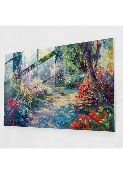 Empresyonizm Güneşli Bahçe Ev Dekorasyonu - Empresyonizm, Cam Baskı, Empresyonizm, Güneşli, 45X30