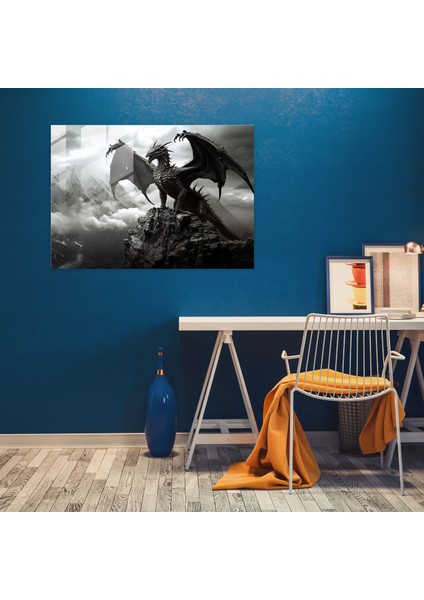 Mitoloji Cam Baskı - Efsanevi Yaratık - Mitoloji, Siyah Beyaz Fotoğraf, Mitoloji Cam Baskı, Cam Sanatı, 45X30 fiyatları