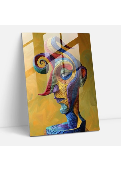 Maniyerizm Modern Sanat - Canlı Renkler ve Bükülmüş Formlar - Maniyerizm, Ev Dekorasyonu, Cam Duvar Sanatı, Modern Sanat, 50X70