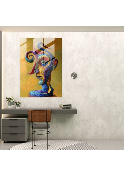 Maniyerizm Modern Sanat - Canlı Renkler ve Bükülmüş Formlar - Maniyerizm, Ev Dekorasyonu, Cam Duvar Sanatı, Modern Sanat, 50X70