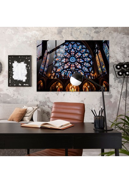 Ortaçağ Katedrali Cam Baskı - Ortaçağ, Ortaçağ Katedrali, Ortaçağ, Modern Sanat, 45X30 modelleri