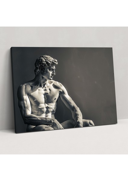 Michelangelo Güçlü Heykel Kanvas Tablo - Michelangelo, Duvar Sanatı, Kanvas Tablo, Michelangelo, 50X30