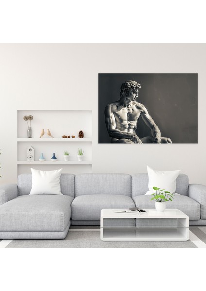 Michelangelo Güçlü Heykel Kanvas Tablo - Michelangelo, Duvar Sanatı, Kanvas Tablo, Michelangelo, 50X30