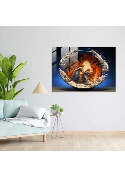 Mitoloji Cam Baskı - Olimpos Dağı'nda Zeus ve Hera - Mitoloji, Cam Baskı, Cam Duvar Sanatı, Güçlü Mitolojik Figürler, 45X30