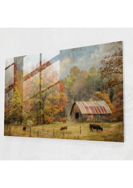 Empresyonizm Duvar Dekorasyonu - Kırsal Ahır Inekleri - Empresyonizm, Peyzaj Sanatı, Empresyonizm, Duvar Dekorasyonu, 45X30