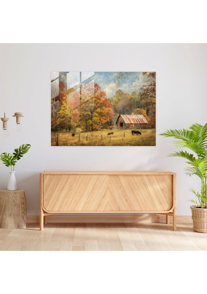 Empresyonizm Duvar Dekorasyonu - Kırsal Ahır Inekleri - Empresyonizm, Peyzaj Sanatı, Empresyonizm, Duvar Dekorasyonu, 45X30 modelleri