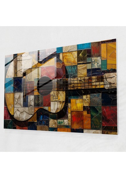 Pablo Picasso Cam Duvar Sanatı - Soyut Gitar Yorumu - Pablo Picasso, Soyut Sanat, Pablo Picasso, Modern Sanat, 45X30