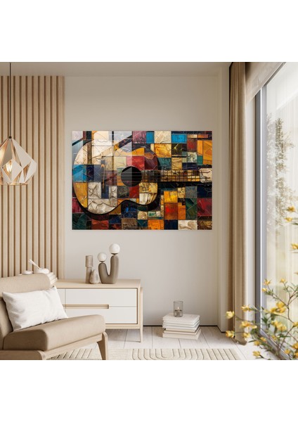 Pablo Picasso Cam Duvar Sanatı - Soyut Gitar Yorumu - Pablo Picasso, Soyut Sanat, Pablo Picasso, Modern Sanat, 45X30