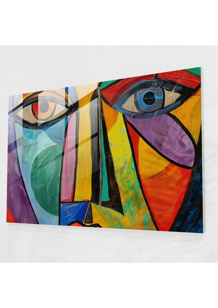 Pablo Picasso Cam Baskı - Soyut Portre - Pablo Picasso, Duvar Süslemesi, Cam Baskı, Pablo Picasso, 45X30