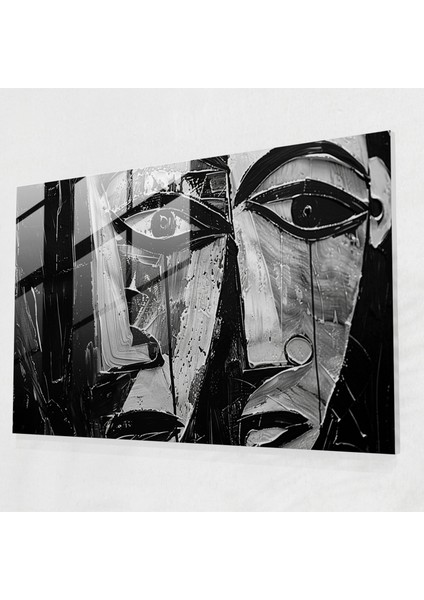 Pablo Picasso Duvar Dekorasyonu - Soyut Yüzler - Pablo Picasso, Modern Sanat, Pablo Picasso, Cam Baskı, 45X30