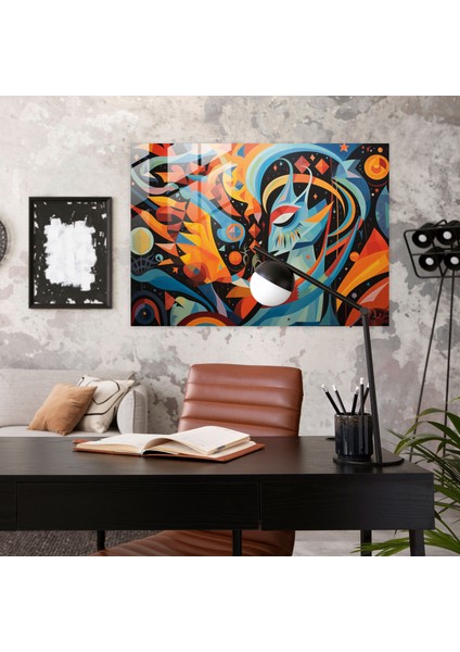 Efsanevi Desenli Cam Duvar Sanatı - Mitoloji, Ev Dekorasyonu, Modern Sanat, Geometrik Soyutlama, 45X30