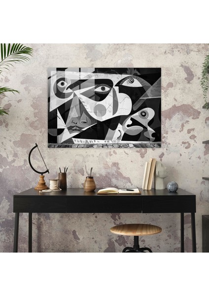 Pablo Picasso Cam Duvar Sanatı - Geometrik Şekiller - Pablo Picasso, Geometrik Şekiller, Pablo Picasso, Cam Duvar Sanatı, 45X30 modelleri