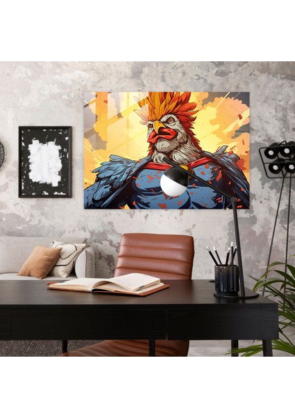Mitoloji Cam Baskı: Tavuk Zeus - Mitoloji, Cam Sanatı, Mitoloji, Çizgi Roman Stili, 45X30 modelleri