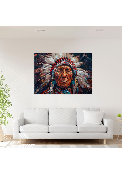 Realizm Kızılderili Şefi Kanvas Tablo - Realizm, Kanvas Tablo, Ev Dekorasyonu, 50X30 Tablo fiyatları
