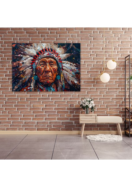 Realizm Kızılderili Şefi Kanvas Tablo - Realizm, Kanvas Tablo, Ev Dekorasyonu, 50X30 Tablo modelleri