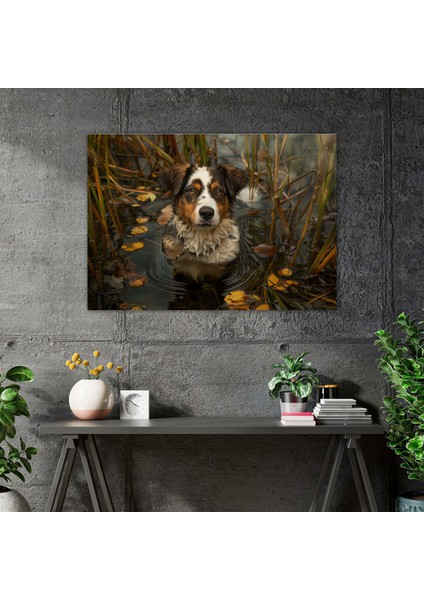 Gerçekçilik Kanvas Tablo Duvar Sanatı - Evcil Köpek Portresi Doğal Ortam - Gerçekçilik, Kanvas Tablo, Ev Dekorasyonu, Duvar Sanatı, 100X70 modelleri