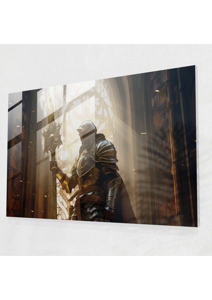 Ortaçağ Şövalyesi Cam Baskı - Ortaçağ, Ev Dekorasyonu, Modern Sanat, Duvar Dekorasyonu, 45X30
