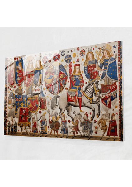 Ortaçağ Mozaik Cam Duvar Sanatı - Ortaçağ, Cam Sanatı, Işçilik, Hanedan Sembolleri, 45X30