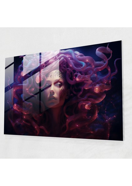 Mitoloji Cam Baskı - Esrarengiz Medusa - Mitoloji, Cam Baskı, Modern Sanat, Medusa, 45X30