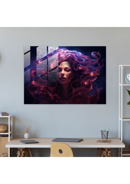 Mitoloji Cam Baskı - Esrarengiz Medusa - Mitoloji, Cam Baskı, Modern Sanat, Medusa, 45X30 modelleri