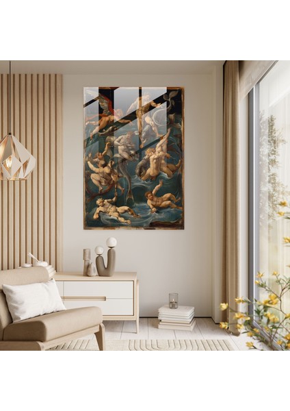 Raffaello Sanzio Rönesans Cam Duvar Sanatı - Raffaello Sanzio, Ev Dekorasyonu, Modern Sanat, Cam Baskı, 30X45