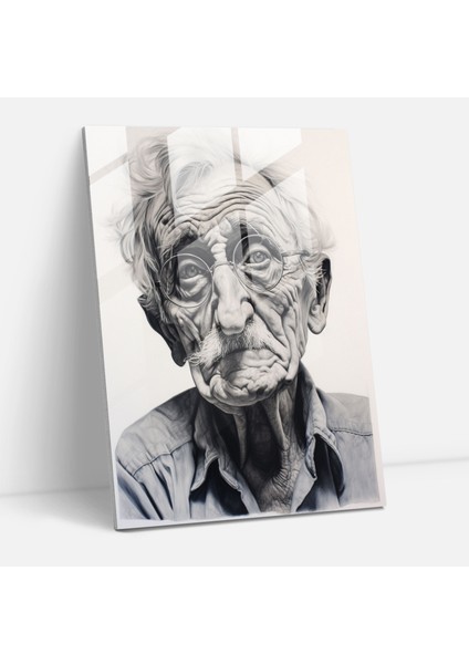 Bilgeliğin Kırışıklıkları Cam Baskı - Yaşlı Insanlar, Dayanıklılık, Yaşlanma, Bilgelik, 30X45