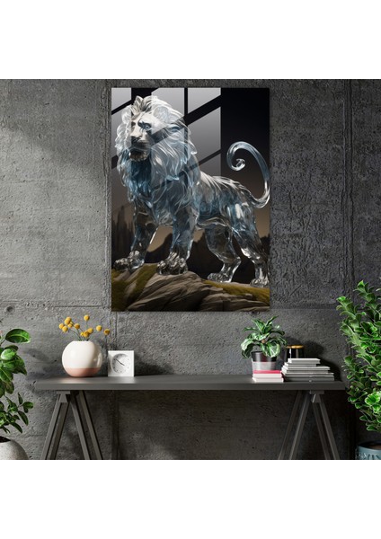 Gerçekçi Cam Heykel - Aslanlı Cam Duvar Sanatı - Gerçekçi Cam Heykel, Cesaret, Cam Baskı, Gerçekçi Cam Heykel, 30X45 fiyatları