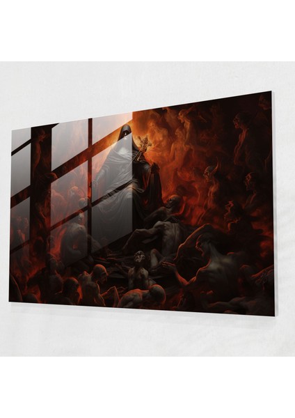 Mitoloji Cam Baskı: Yeraltı Dünyasında Hades - Mitoloji, Rönesans Yağlıboya Tablo, Hades, Yeraltı Dünyası, 45X30