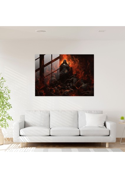 Mitoloji Cam Baskı: Yeraltı Dünyasında Hades - Mitoloji, Rönesans Yağlıboya Tablo, Hades, Yeraltı Dünyası, 45X30