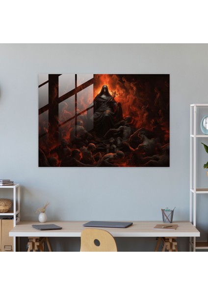 Mitoloji Cam Baskı: Yeraltı Dünyasında Hades - Mitoloji, Rönesans Yağlıboya Tablo, Hades, Yeraltı Dünyası, 45X30