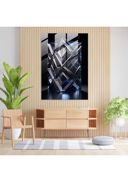 Soyut Elegance Cam Sanatı - Gerçekçi Cam Heykel, Cam Duvar Sanatı, Ev Dekorasyonu, Geometrik Cam Desenleri, 30X45 fiyatları