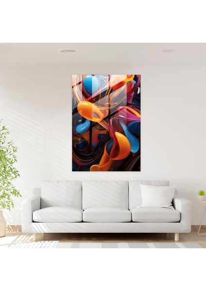 Cam Duvar Sanatı - Cesur ve Canlı Soyut Desenler Dekorasyon - Gerçekçi Cam Heykel, Cam Duvar Sanatı, Canlı, Modern Sanat, 30X45 fiyatları