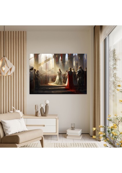 Ortaçağ Kraliyet Mahkemesi Cam Baskı - Ortaçağ, Cam Duvar Sanatı, Duvar Dekorasyonu, Modern Sanat, 45X30 fiyatları