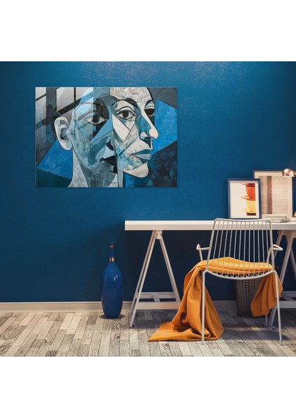 Pablo Picasso Kadın Portresi Cam Baskı - Pablo Picasso, Cam Sanatı, Ev Dekorasyonu, Pablo Picasso, 45X30