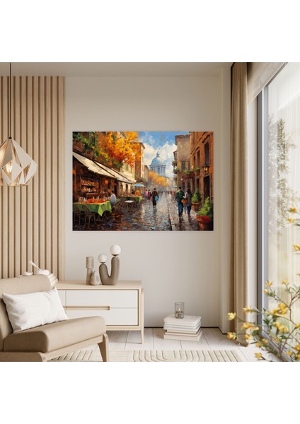 Roma Kanvas Tablo - Canlı Sokak Manzarası - Roma, Sokak Sahnesi, Duvar Sanatı, Kanvas Tablo, 50X30 modelleri