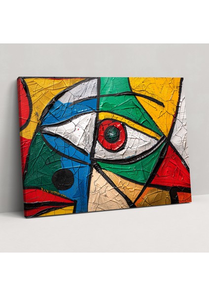 Pablo Picasso Renkli Soyut Kompozisyon Kanvas Tablo - Pablo Picasso, Pablo Picasso, Kanvas Tablo, Kanvas Tablo, 50X30