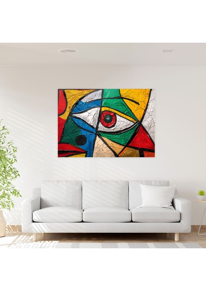 Pablo Picasso Renkli Soyut Kompozisyon Kanvas Tablo - Pablo Picasso, Pablo Picasso, Kanvas Tablo, Kanvas Tablo, 50X30