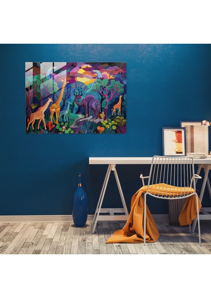 Pointillism Cam Tablo - Canlı Yaban Hayatı - Pointillism, Cam Baskı, Yaban Hayatı, Cam Duvar Sanatı, 45X30 fiyatları