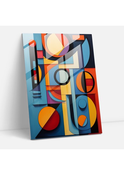 Oyun Kağıdı Cam Baskı - Oyun Kağıdı, Cam Baskı, Soyut Geometrik Şekiller, Cam Sanatı, 30X45