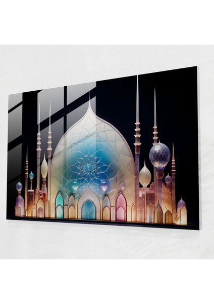 Pastel Renklerde Cami Cam Sanatı - Cami, Cami, Cam Duvar Sanatı, Modern Sanat, 45X30