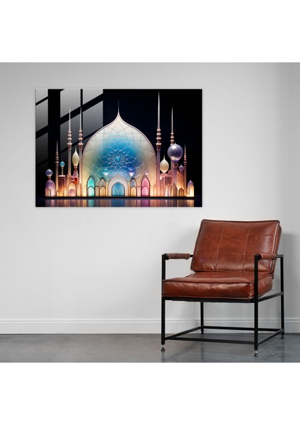 Pastel Renklerde Cami Cam Sanatı - Cami, Cami, Cam Duvar Sanatı, Modern Sanat, 45X30