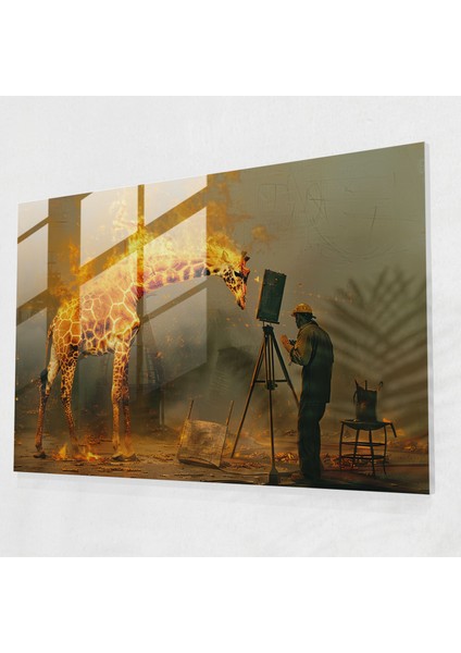 Yanan Zürafa Cam Baskı - Salvador Dali, Cam Tablo, Cam Baskı, Salvador Dali, 45X30