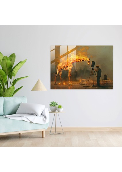 Yanan Zürafa Cam Baskı - Salvador Dali, Cam Tablo, Cam Baskı, Salvador Dali, 45X30 modelleri