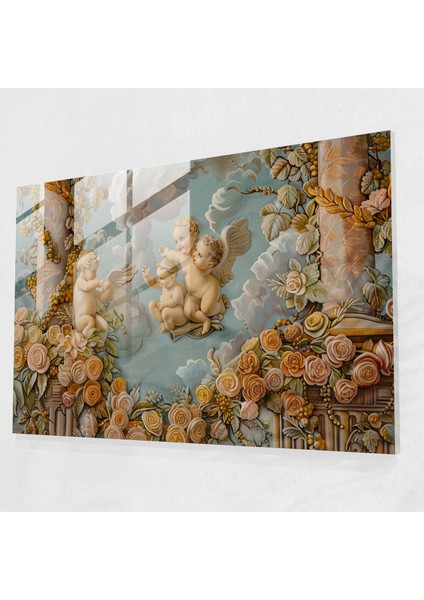Rokoko Tarzı Resim Ev Dekorasyonu - Rokoko Tarzı Resim, Modern Sanat, Duvar Dekorasyonu, Cam Sanatı, 45X30