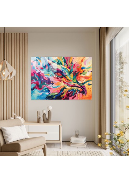 Pablo Picasso Cam Baskı - Efsanevi Yaratık Soyut - Pablo Picasso, Fluid Art, Efsanevi Yaratık, Cam Baskı, 45X30