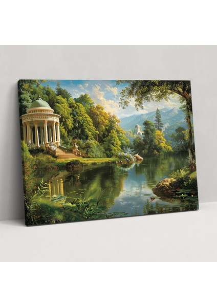 Rokoko Lakeside Kanvas Tablo - Rokoko, Duvar Sanatı, Kanvas Tablo, Rokoko Tarzı Tablo, 50X30