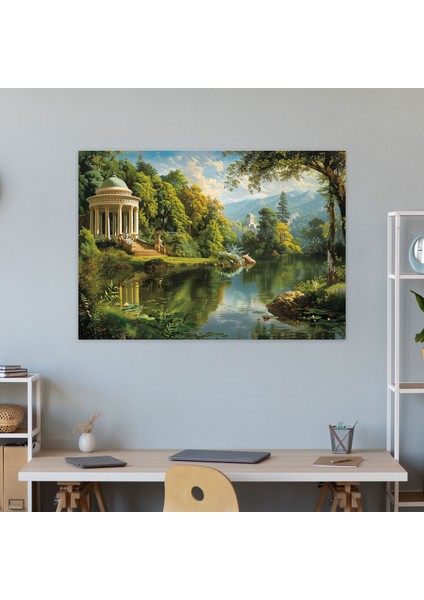 Rokoko Lakeside Kanvas Tablo - Rokoko, Duvar Sanatı, Kanvas Tablo, Rokoko Tarzı Tablo, 50X30 modelleri